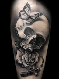 Butterflies are very insects, which were a way to obtain admiration for man because the beginning of your energy. Black And White Skull And Rose With Celtic Cross And Butterfly Tattoo On Upper Arm