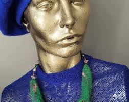 Ecofriendly Mother's Day Gift Wool Felted Bracelet Hand Made Jewelry : Wool  Bracelet With Sterling Silver Accents and Semi Precious Stones