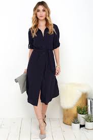 Cubicle Cutie Navy Blue Shirt Dressat Lulus Com Blue Shirt Dress Navy Blue Dress Shirt Navy Shirt Dress