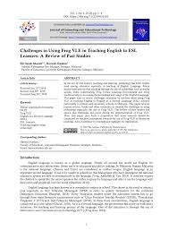 (8am to 5pm daily from monday to friday. Pdf Challenges In Using Frog Vle In Teaching English To Esl Learners A Review Of Past Studies