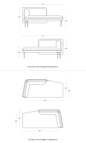 98.0l x 40.0w x 39.0h. Blu Dot Bloke Chaise The Century House Madison Wi