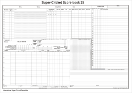Cricket Score Sheet Cricket Score Cricket Scores