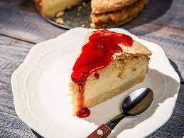 Cottage Cheese Cake With Strawberry Jam Recipe Strawberry Cakes Desserts Cheesecake