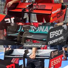 Mercedes Ferrari And Red Bull Rear Wing Comparison Spa Formula1