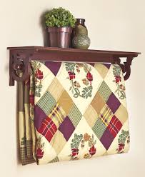 Hanging Quilt Rack With Shelf The Lakeside Collection