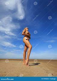 Beautiful Suntanned Young Woman with Fit Body Sunbathing Naked on Empty  Beach Stock Photo - Image of healthy, nudist: 77392636