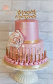 Girly Rose Gold 18th Birthday Cake 18th Birthday Cake Pink Gold Eggless Cake Torten