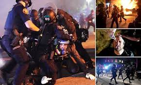 Chaos erupts in Portland on the 79th night of violence after police declare  an unlawful assembly | Daily Mail Online