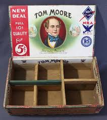 Tom moore, the war veteran who raised £33 million ($40.4 million) for uk hospitals by walking laps of his backyard, is to receive a knighthood after a special nomination from prime minister boris johnson. Rothenberg Schloss Cigar Company Tom Moore Cigars Box With Dividers Super Quick Towanda Kansas Auction Bid Now Save More To Be Added Daily Equip Bid