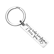 Coordinates keychains for boyfriend keychains for husband gifts, latitude longitude keyring for mens keychains, custom coordinates keychain custom hand stamped keychain, personalized any. Drive Safe Keychain Handsome I Love You Keychain For Boyfriend Gift Couple Keychain Trucker Husband Gift Key Rings Valentines Day Stocking Stuffer B Silver Buy Online In Saint Vincent And The Grenadines At