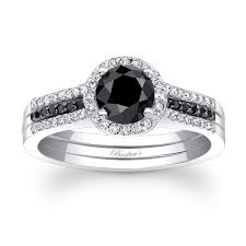 Custom designed diamond wedding band ring. Barkev S Black Diamond Bridal Set Bc 7875sbkw
