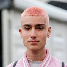 Pink Buzzcut Pink Hair Guy Boys Colored Hair Men Hair Color