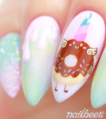 She created this mythical unicorn nail as part of a fantasy set. Humanoid Unicorn Nail Art Nailbees