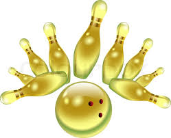 Bowling is a challenging game. Gold Bowling Stock Vector Colourbox