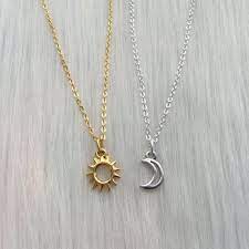 Sun And Moon Friendship Necklaces Dainty Minimalist Jewelry Sold Individually Or As A Set Minimalist Jewelry Friendship Necklaces Jewelry Model