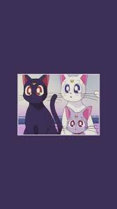 In sailor moon, luna discovered that serena was sailor moon, and gave her a locket that she could use to transform.in episode 2, she gave her the disguise pen. Sailor Moon Cats Wallpapers Top Free Sailor Moon Cats Backgrounds Wallpaperaccess
