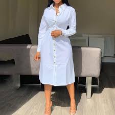 White Elegant Office Ladies Long Sleeve Shirt Dress Cetoute S Goods With threads that just keep droppin' you won't be able to choose your favourite! white elegant office ladies long sleeve shirt dress