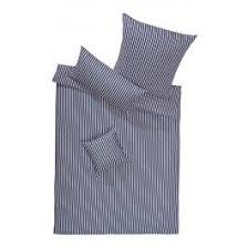 Lorena Mako Satin Streifenbettwasche San Remo Marineblau Landhaus Bettwasche Marineblau Bettwasche