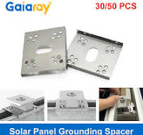 JGKuoung 50Pcs /Set Solar Panel Grounding Clip/Washer Stainless Steel  Ground Lugs Grounding Lugs Clip Washer Spacer For Solar Panel