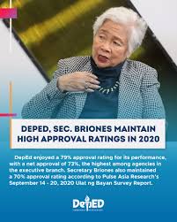 The current secretary of education is leonor briones. Press Release Deped Sec Briones Deped Philippines Facebook