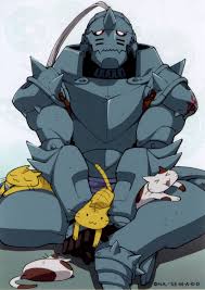 Al Is Pretty Crazy About Cats Fullmetal Alchemist Alchemist Fullmetal Alchemist Brotherhood He uses his suit for good, as in he takes poor cats from the streets and hurt women and puts them in his empty suit of armor. fullmetal alchemist brotherhood