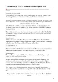 This document is available on the internet at www.fin.gc.ca. Pdf Commentary This Is Not The End Of Najib Razak James Chin Academia Edu