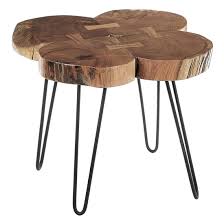 Plenty of character on this. Santorini Wooden Side Table With Black Metal Legs Sale