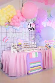 Whether you prefer the 50s, 60s, 70s, 80s or 90s, make it a decade night with stumps party! Kara S Party Ideas Pastel 90 S Pop Art Birthday Party Kara S Party Ideas