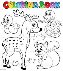 Vetores De Livro De Colorir Com Animais Da Floresta 2 E Mais Imagens De Pagina De Livro De Colorir Tecnica De Ilustracao Istock