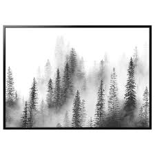 Bjorksta Picture And Frame Pines Black Ikea Forest Drawing Pictures Big Art