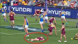Brandon starcevich, the lockdown lion close. Afl 2020 Brandon Starcevich Knocked Out After Hitting The Turf Brisbane Lions Defeat Gold Coast Suns Herald Sun