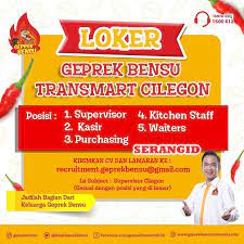 Cilegon adalah salah satu daerah kawasan industri yang berada di kota banten dimana saat ini sedang mengalami kemajuan pesat seiring perkembangan teknologi. Lowongan Geprek Bensu Transmart Cilegon Agustus 2020 Serangid