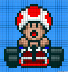 Mario Kart Mushroom Perler Bead Pattern Pixel Art Perler Bead Mario Perler Bead Art Fuse Bead Patterns