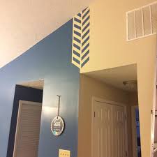 Wall Paint Transition I Have A Vaulted Wall That Nearly Spans The Entire Length Of My House I Wanted Living Room Diy Living Room Designs Interior Decorating