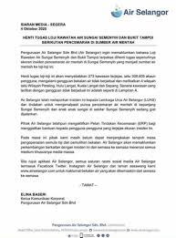 Selangor makin cemerlang kedudukan ketiga terbaik. Pencemaran Sungai Semenyih 273 Kawasan Alami Gangguan Bekalan Air