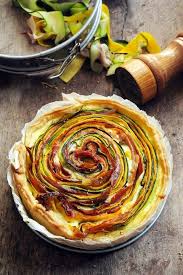 Multicoloured Tarte With Vegetables And Ham Food Recipes Vegetable Tart