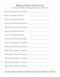 Patterning Worksheet Making Number Patterns From Recursive Rules All Number Patterns Worksheets Math Patterns Pattern Worksheet