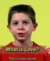 wonder showzen asks kids “what is love?” (2005). wonder showzen is an  american animated television show created by john lee and vernon chapman.  it is filled with dark humour, parodying children's programming