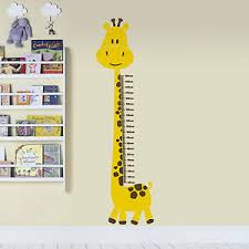 details about childrens giraffe height chart wall sticker home decor bedroom play room