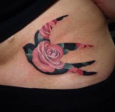 Bird And Rose Tattoo Meaning 36 Beautiful Rose Tattoo Ideas For Everyone Sparrow Tattoo Rose Tattoos Silhouette Tattoos