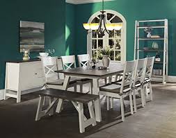 Dark charcoal gray and matte black. Coastlink Milan Extension Dining Table Set For 8 Coniston Two Tone Chairs And Benches Details Can Extension Dining Table Dining Table Dining Table Setting