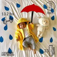 Monthly Baby Picture Baby Rain Coat April Showers 3 Months Monthly Baby Pictures Baby Milestones Pictures New Baby Pictures