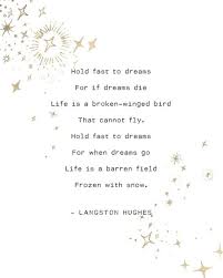 Langston Hughes Poetry Art Hold Fast To Dreams Quote Print Gifts For Her Celestial Art Dream Quotes Langston Hughes Poetry Langston Hughes Quotes