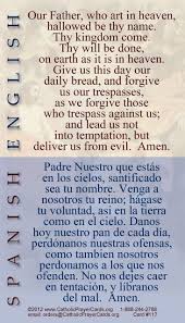 Bilingual Our Father Prayer Card English Spanish Our Father Prayer Prayer For Fathers Catholic Prayers For Strength