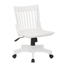 Many people would most likely say that using office chairs with arms is unmatched by any other seating in the place of work. Deluxe Armless Wood Bankers Office Chair With Wood Seat In White 101wht