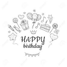 Sketch out dozens of cake concepts, designs, and styles in order to find an inspiration. Happy Birthday Sketch Background Birthday Celebration Party Royalty Free Cliparts Vectors And Stock Illustration Image 127412874