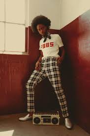 Aesthetic Black And White Plaid Pants Outfit 80 S Vibe 80s Fashion 1985 Club Monaco Plaid Pants Men S Fashion Vintage Men S Bandana Black Male Model 80s Fashion Men Black 80s Fashion Black Fashion