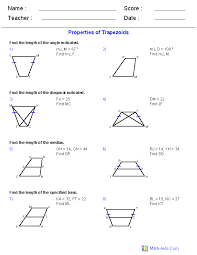 Geometry Worksheets Quadrilaterals And Polygons Worksheets