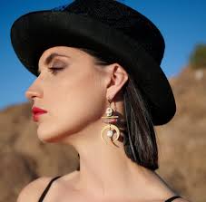 Gothic Red Jasper Statement Earrings