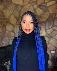 Black And Blue Knotless Braids Blue Knotless Braids In 2020 Braids Fashion Nun Dress